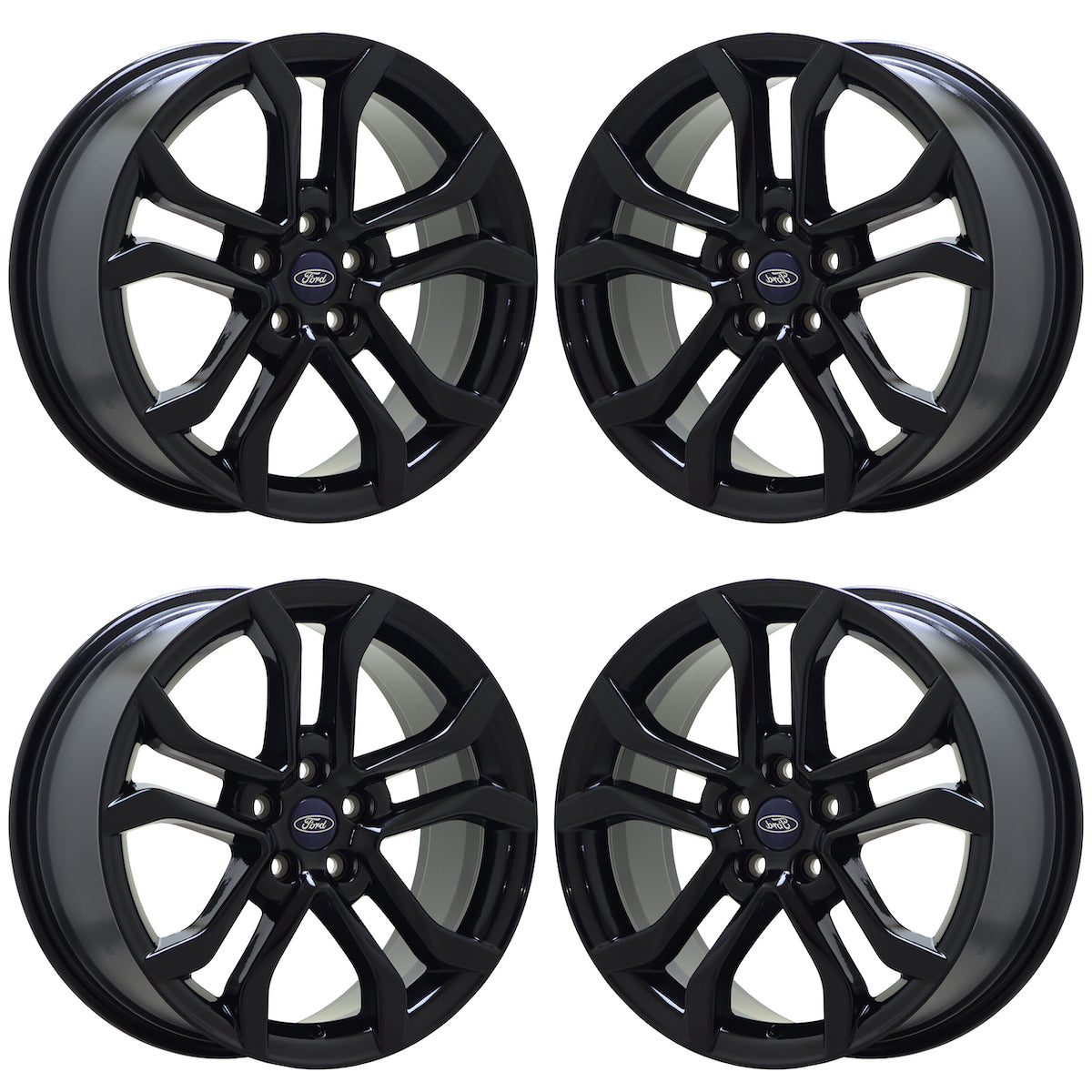18" Ford Fusion Gloss Black wheels rims Factory OEM set 10120